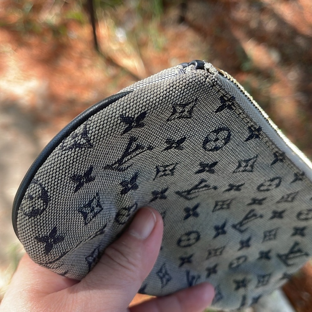 Authentic Vintage Louis Vuitton Monogram Mini Lin Anne Sophie Pouch/Clutch Navy - Picture 16 of 17
